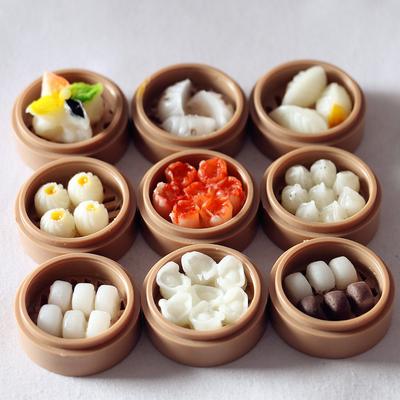 Doll House Simulation Steamer Food Snack Scene Model Miniature Food Play