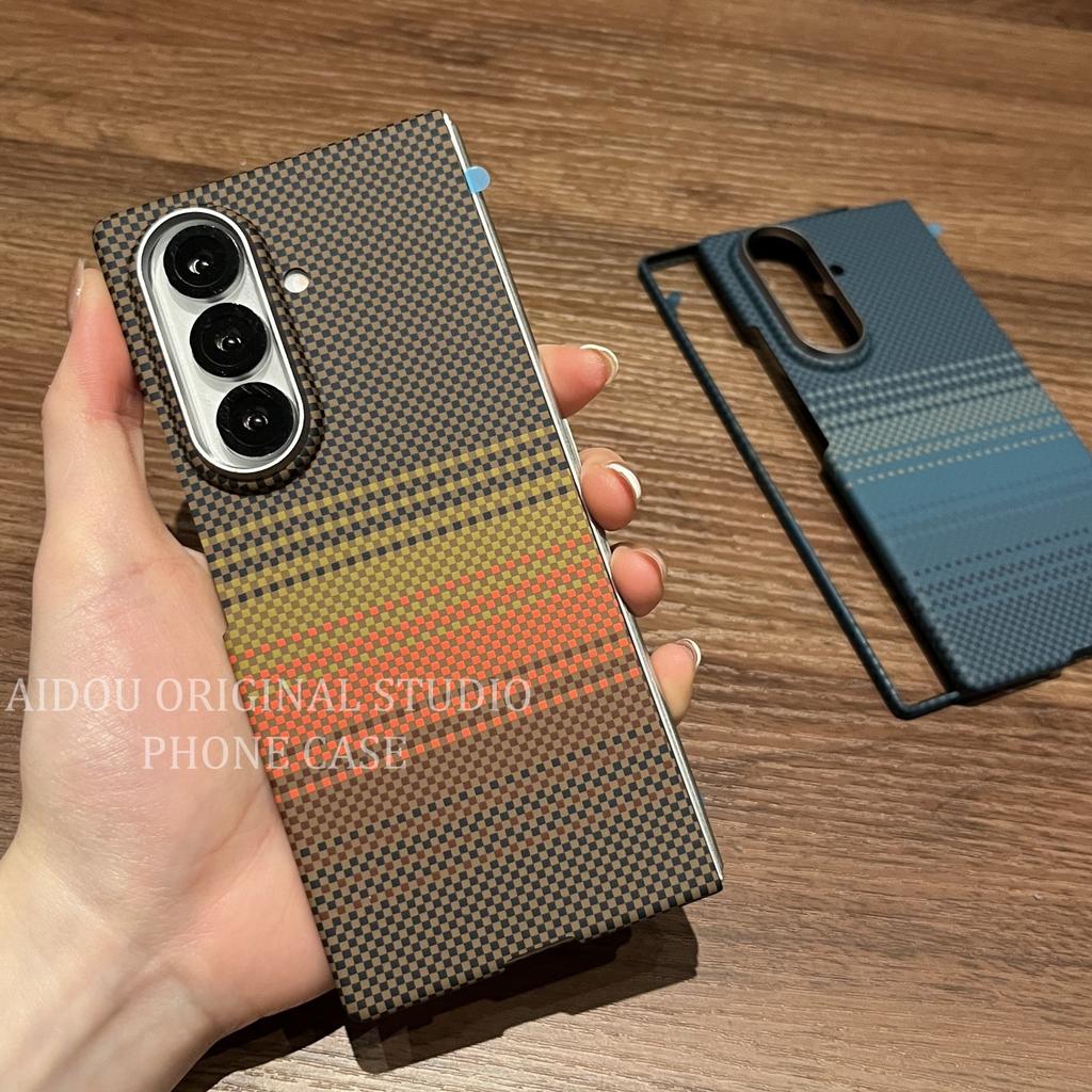 Applicable To Samsung ZFold7 Mobile Phone Case New Folding Screen Sunset Orange Samsung ZFold6 Full Inclusive Protection