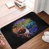 Norse Tree Of Life Printed Flannel Door Mat Viking Rune Design Soft Absorbent Rug For Home Decor Gift Idea