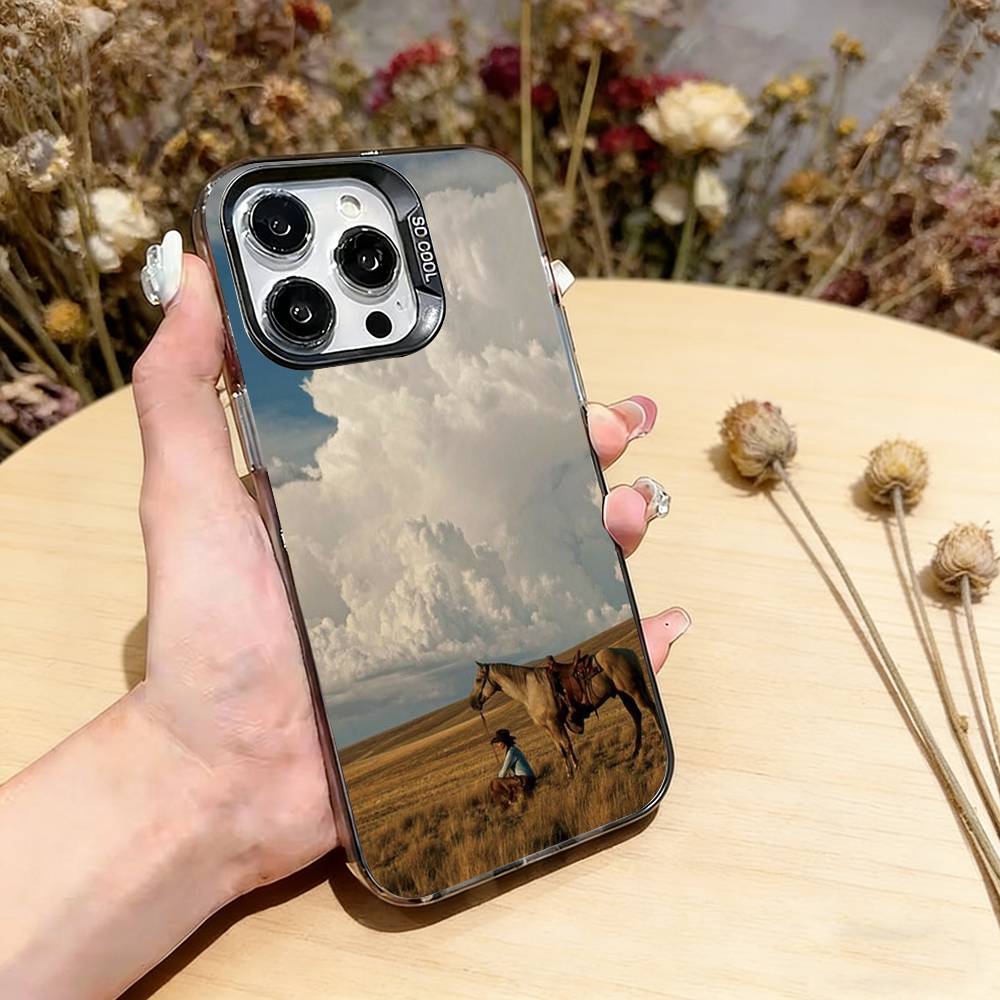 Western cowboy Phone Case For iPhone 17,16,15,14,13,12,11 Plus,Pro Max,XS,Colorful Silver Phone case Funda Cover iPhone14Pro