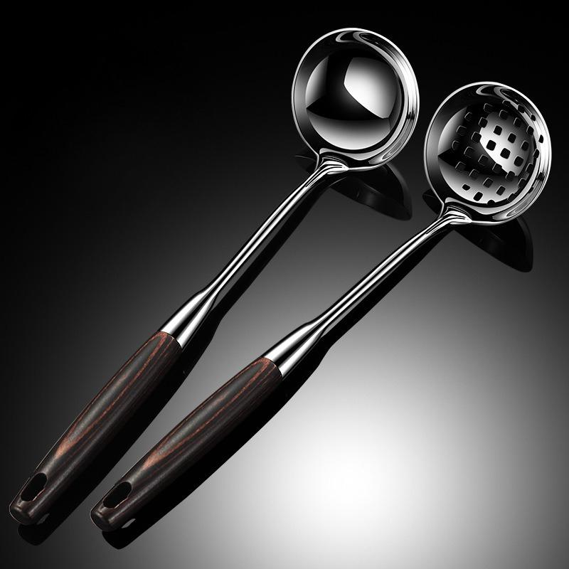 BEPAN 1PC Stainless Steel Strainers Spoon Colander Hot Pot Household Long Handle Large Tableware Set Kitchen Tools Household Goods