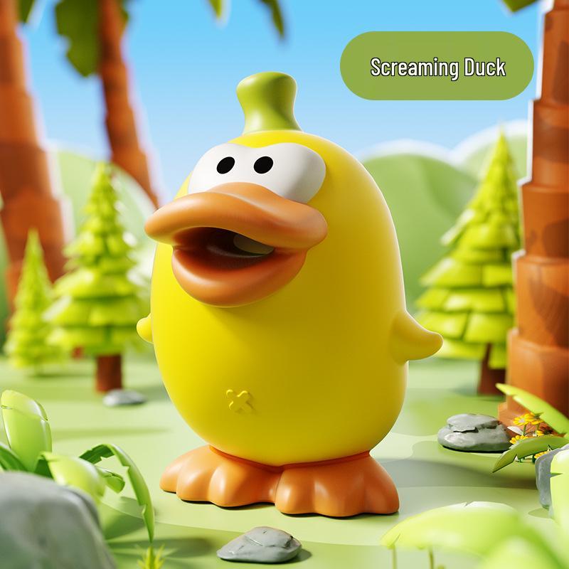 Cartoon Duck Decompression Squeeze Toy - Fun Pointy Chicken Sound for Kids