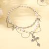Niche High-end Design Double-layer Highlight Pearl Cross Star Cross Necklace Female Versatile