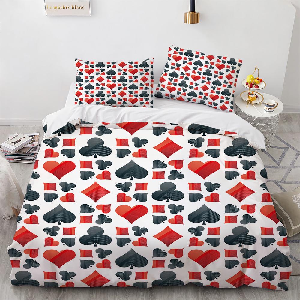 Пододеяльник Покер Набор Карта Огонь Покерная Игра Декор Полиэстер Набор Пододеяльника — фото 12