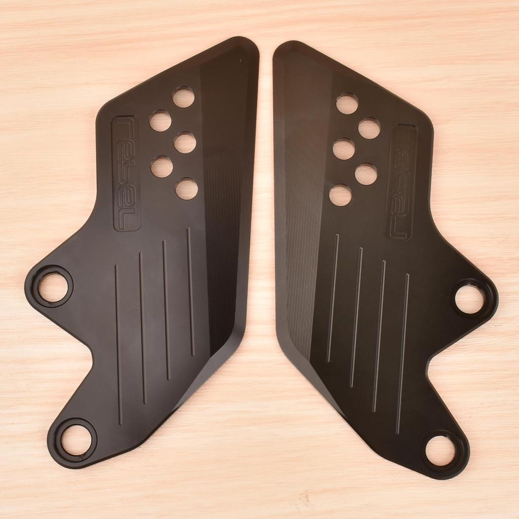 Midimttop Rebel 1100 Foot Peg Heel Plate Guard Protector, Footpeg Step Hold Plate for Honda Rebel CMX 1100/Rebel 1100T (2021-2025) (Black)
