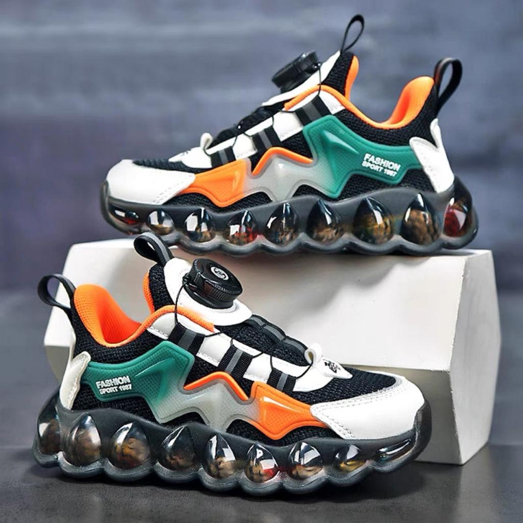 

Кроссовки для мальчиков с дышащей вращающейся кнопкой, дышащие повседневные кроссовки с мягкой подошвой 28