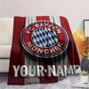 1PC Custom Name Bayern Munich Patterned Flannel Blanket Suitable For All Seasons for Home Decor Warmth and Comfort Gifts Holiday Present