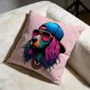 Colorful Painted Dog Cushion Cover Soft Decorative Pillow Case Suitable for Bedroom Sofa Car Travel Use