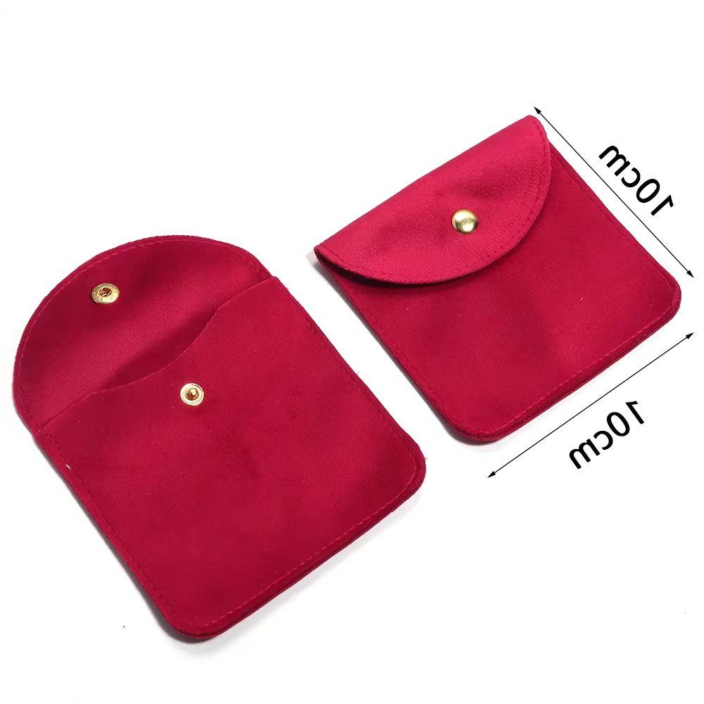 2PCS High Quality Snap Button Packing Bag Jewelry Velvet Bags Soft Portable Ring Earring Necklace Bracelet Storage Bag Wholesale