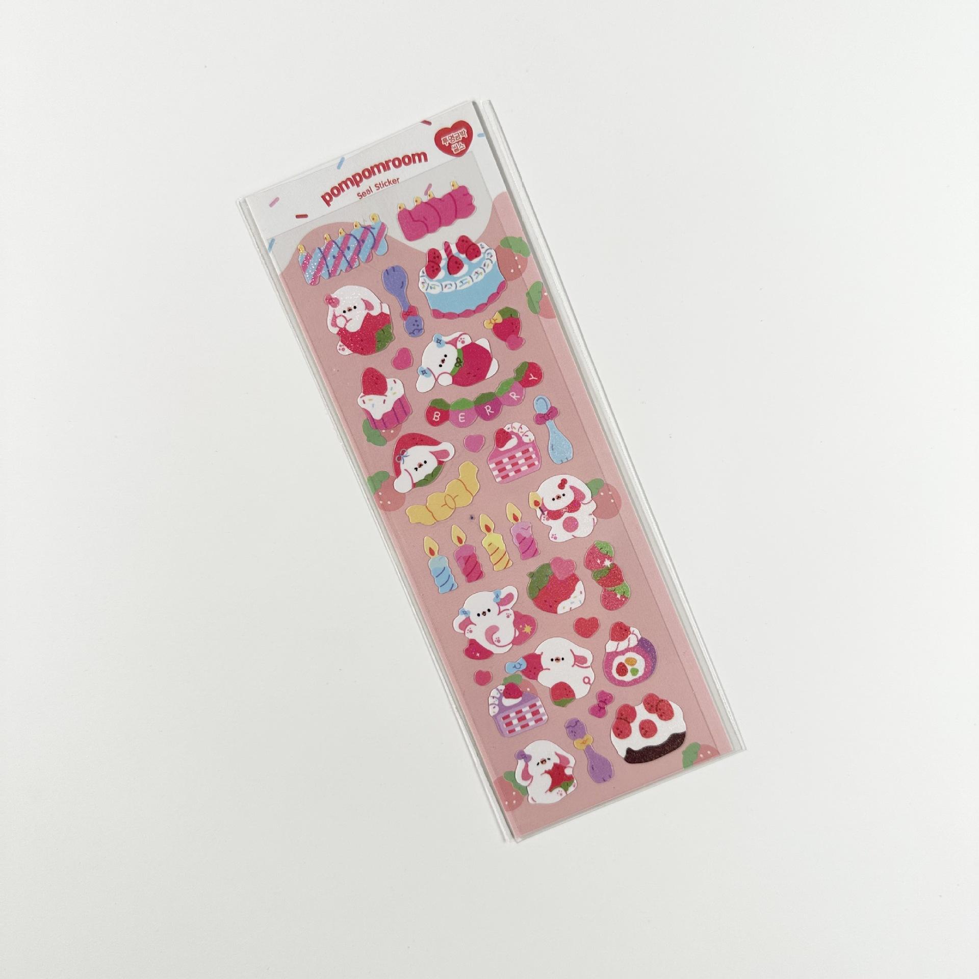 

1 шт. корейская популярная лазерная мультяшная наклейка с изображением животных, милый котенок, щенок, медведь, ягненок, олень, цветок, липкая карточка, наклейка