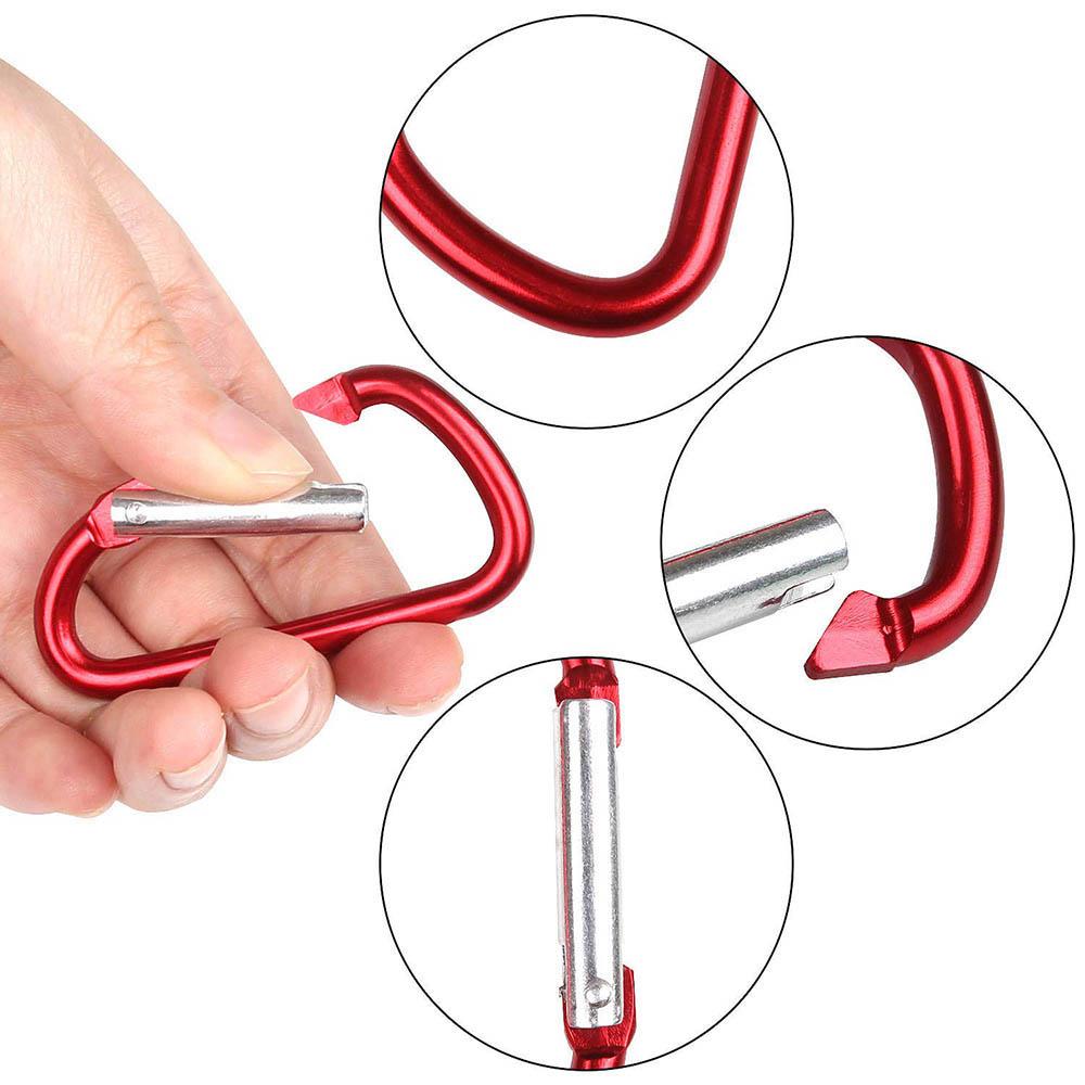 Lightweight Aluminium Alloy Camping Keychain Fishing Hiking Hook Keychain Carabiner Buckle