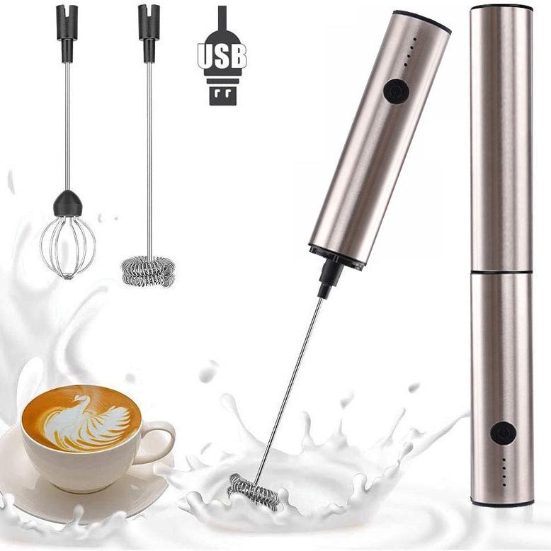Adjustable Three-Speed Handheld Stainless Steel Electric Milk and Egg Frother