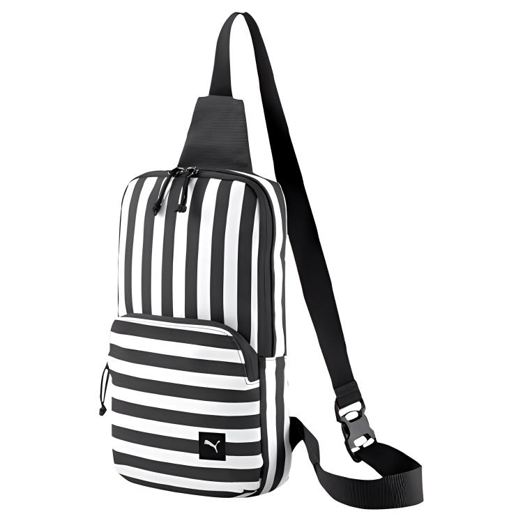 

Puma X Odin Striped Crossbody Shoulder Bag Fabric Chest Bag Regular Couple Style Unisex bags Black White 077175-01 Black White