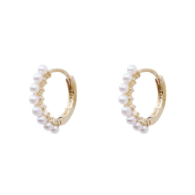 Korean Minimalist Pearl Hoop Earrings: 2022 Elegant Niche Design, High-End Women's Studs
