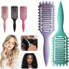 Pink Curly Hair Brush Hollow Out Curl Define Styling Brush Beard Comb Styling Detangling Brush Multi-purpose Home Styling Tools