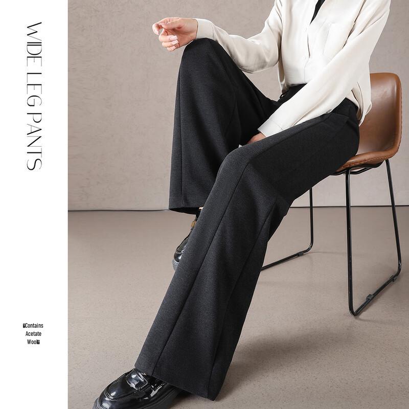 Women's Premium Acetate Wool Blend Wide-Leg Trousers
