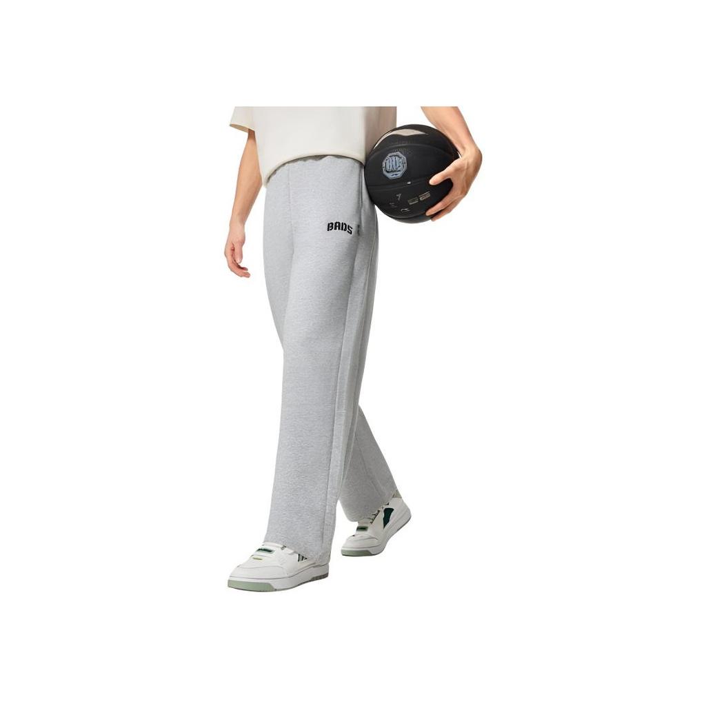 Li Ning Basketball Series Anti-Five Series Comfortable Straight Leg Fleece Warm Loose Simple Letter Fashion Mid-Rise Casual Pants Men Pants AKLVF93-2