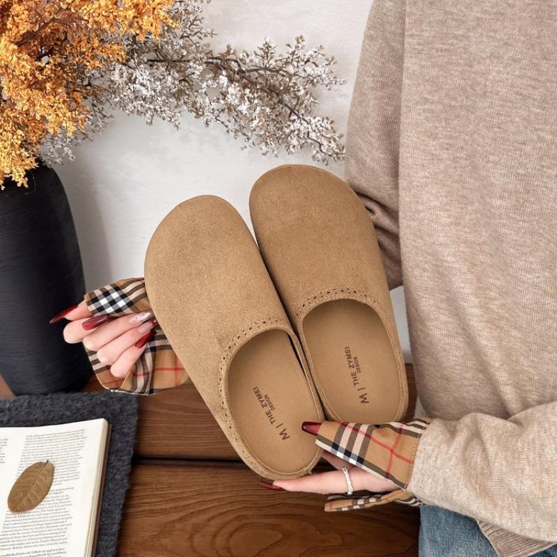Semi-slippers for Women's Outward Wear 2026 Summer New One-foot Slip-on Soft-soled Cool-mop Baotou Slippers