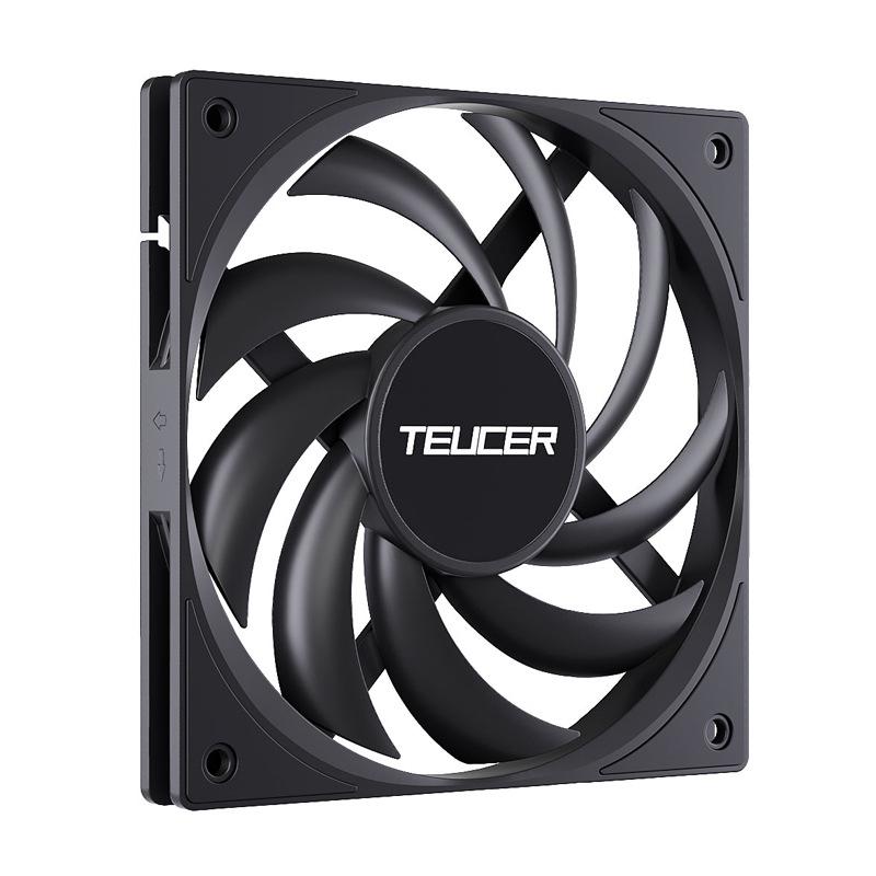 TEUCER 12015 15mm Leiser Schwarzer Desktop-PC-Lüfter mit Temperaturregelung