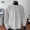 Dingfengbaoluo American Style Crewneck Sweatshirt Men Autumn Patchwork Deconstructed Solid Color Loose Casual Long Sleeve
