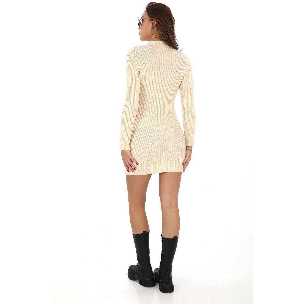 Corded Winter Knitwear Dress-mink