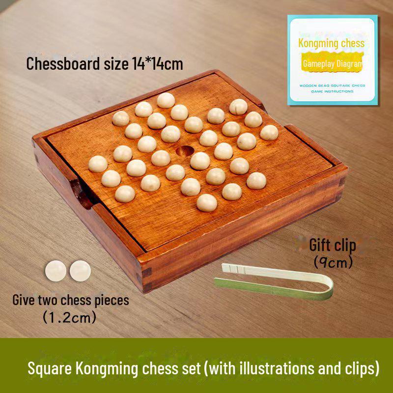 Noble Wooden Kongming Chess: Single-Player Educational Toy for Logical Thinking and Boredom Relief