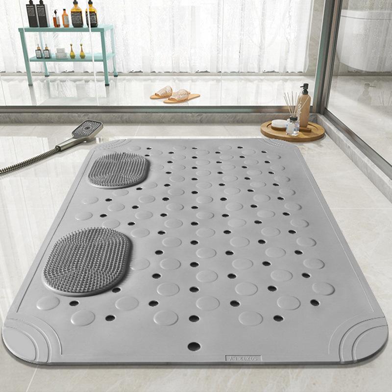 

Bathroom Non-Slip Mat with Massage Function Shower Tub Safety Foot Pad Anti-Floor Mat for Home Hotel Bathroom Shower Room 50x32cm серый
