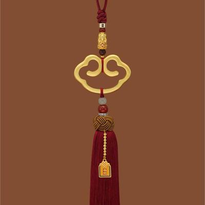 Imitation Brass Ruyi Ping An Pixiu Rearview Mirror Tassel Ornament