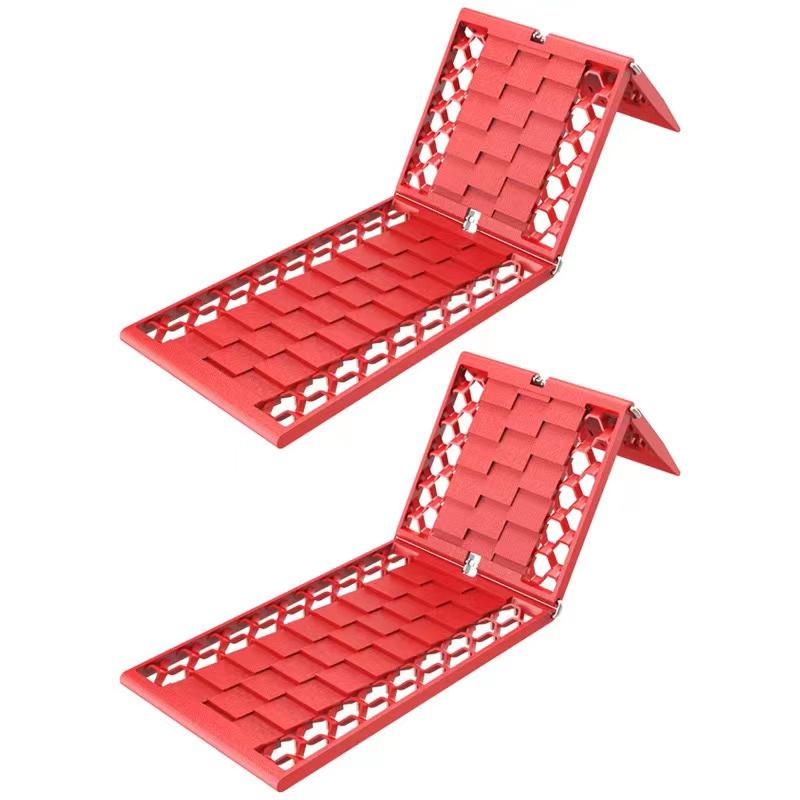 2PCS Portable Foldable Car Escape Mat Non-Slip Pad Fit All-Weather Auto Traction Mat Tire Grip Aid Ideal for Snow Ice Mud