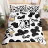 Cow Print Bedding Set King Size Kids Black White Duvet Cover Set Cartoon Milk Cow Comforter Cover Animal Farmhouse Quilt Cover
