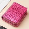 New Double Zipper Short Wallet ID Card Case Cards Wallet Diamond Patterned Embroidered Clutch Purse Women's Wallets Coin Purse