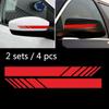 4x Adesivo de vinil vermelho de fibra de carbono para carro, decalque para espelho retrovisor, acessórios faça você mesmo