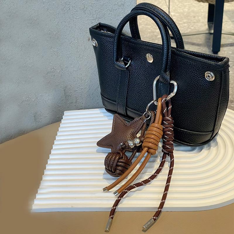 PU Leather Star and Ball Pendant Love Heart Ring Keychain Women Bag Decoration Backpace Accessories for Daily Use or Party Gifts