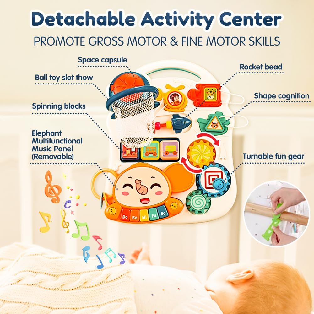 Vatos Baby Walker 5 In 1 Sit-To-Stand Learning Scooter Balance Bike Push Walker Table Toys With Music For Toddlers Infant Kids