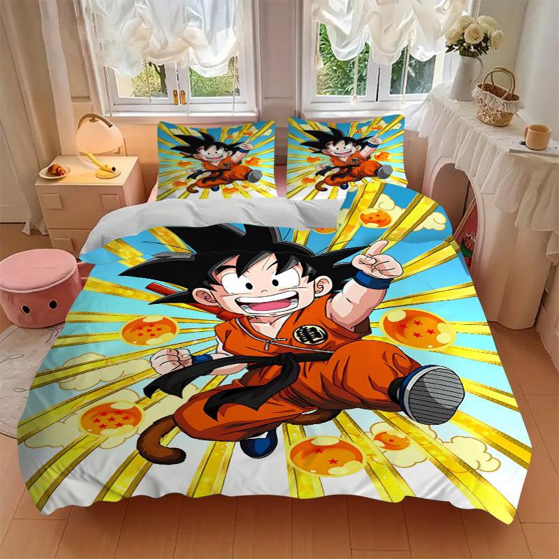 3pcs Dragon Ball Bedding Set. Soft and Comfortable with No Core Included (1x Duvet Cover + 2x Pillow Covers) yy251009194