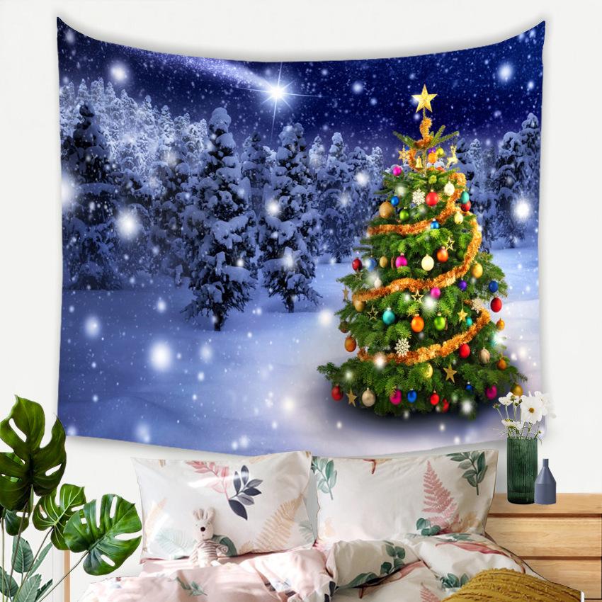 Christmas Tree Tapestry Full of Colorful Balls, Bedroom and Living Room Background Hanging Cloth