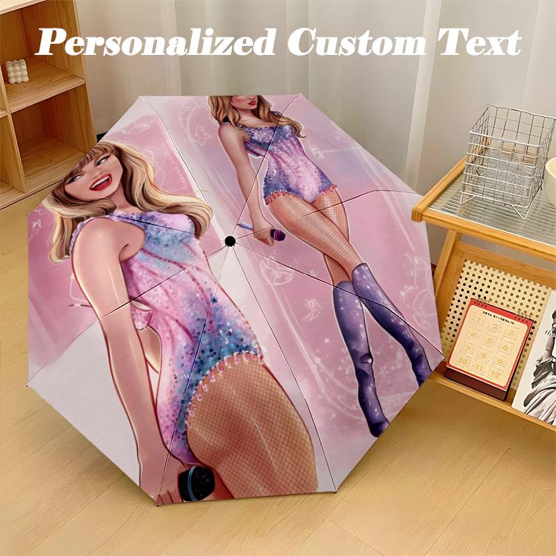 8‑Rib Automatic Umbrella, Taylor Swift Design Foldable Umbrella for Sun Rain Protection Travel