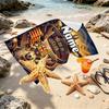 Custom Name Personalized Barcelona FC Soccer Print Beach Towel, for Trip Camping Beach Party Home Decor, Birthday Gift for Family & Friends