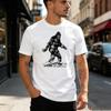 Retro Sasquatch Print Tshirt Unisex Summer Hip Hop Streetwear Crew Neck Cotton Blend Tee