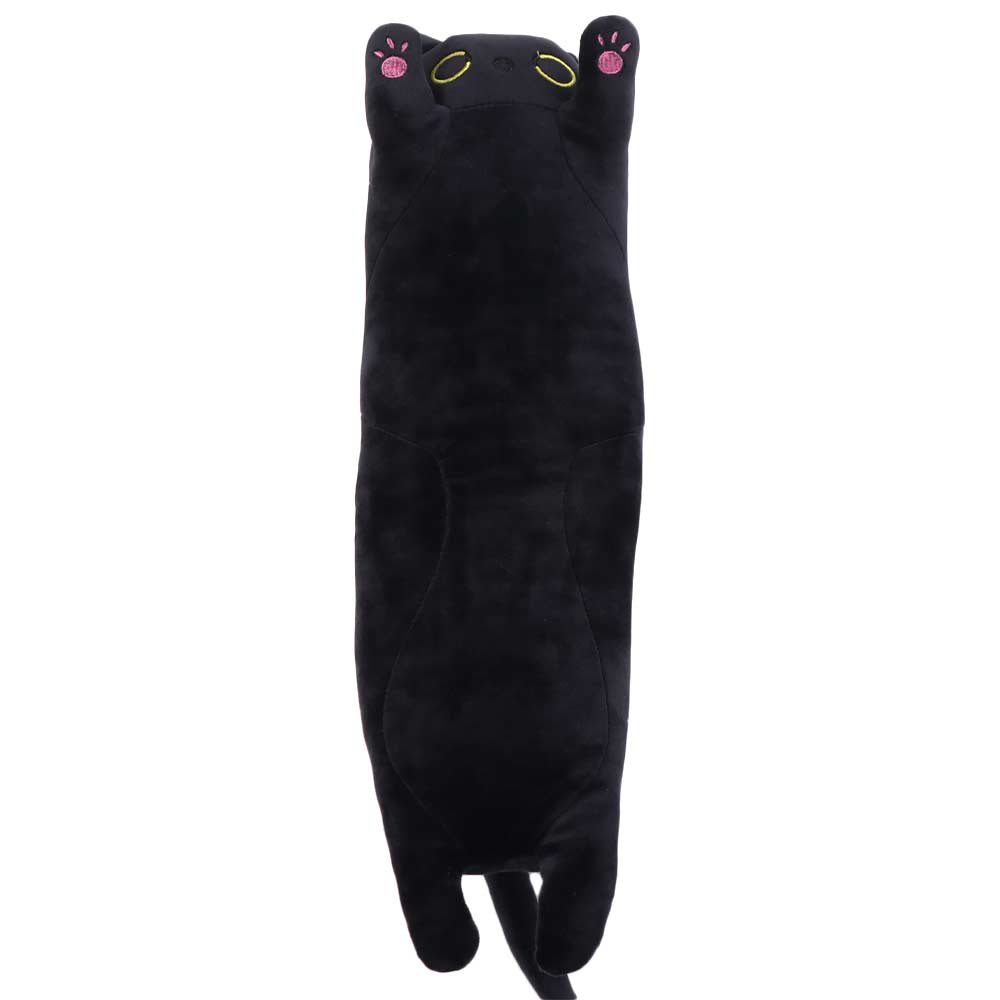 Nap Sleeping Stuffed Animal Long Cat Pillow Sleeping Pillow Home Decor Black Cat Plush 44cm Kawaii Stuffed Cat Dolls Hug Cushion