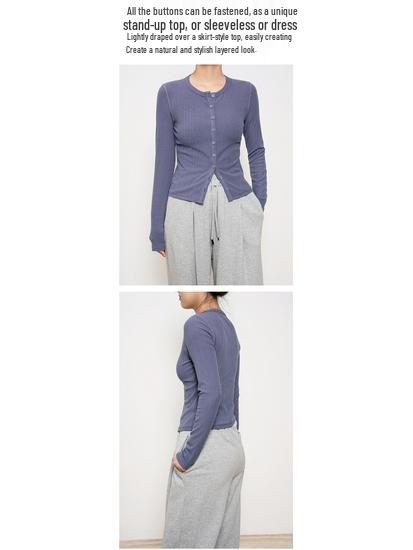 New Women's Long-Sleeve Round-Neck Cardigan: Casual, Lightweight Rayon Knitwear for Autumn and Winter