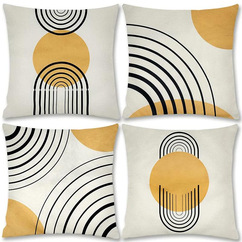Popular Simple Abstract Geometric Pillow Case Nordic Morandi Home Sofa Car Cushion Cover