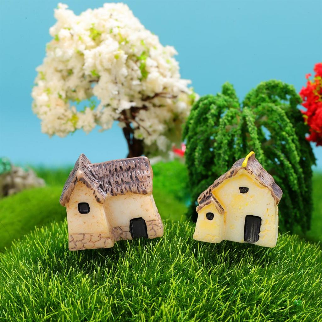 iplusmile 8 Pieces Miniature Houses, Miniature Gardens, Micro Miniature Landscape Decor, Miniature Villas, Terrariums, Miniature Village Houses, DIY