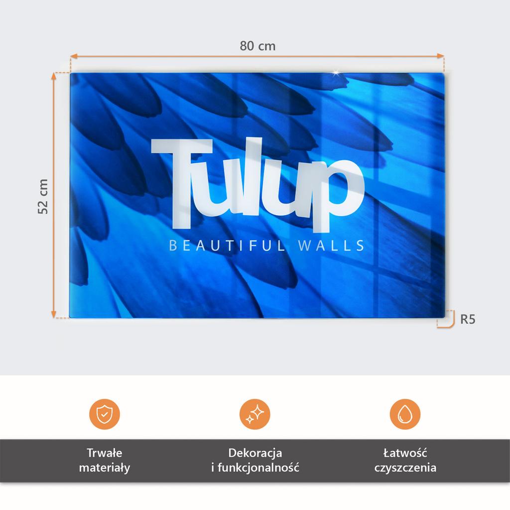 Durable and Stylish Tempered Glass Kitchen Board with a Poppy Pattern 80x52 cm