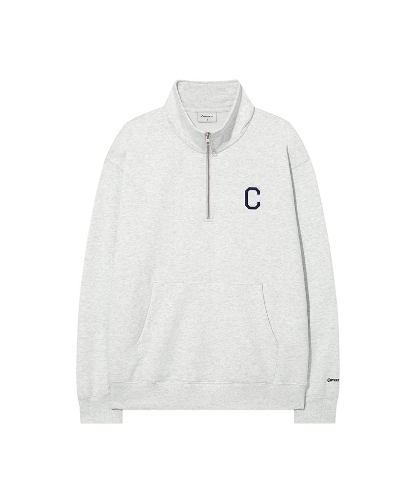 COVERNAT C-Logo Half-Zip Sweatshirt Heather Gray