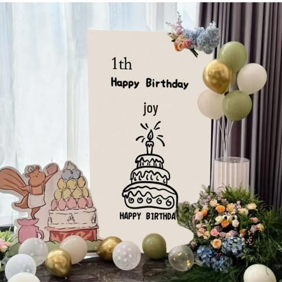 Korean Style First Birthday Decorations: Balloons & Backdrop for Boys & Girls