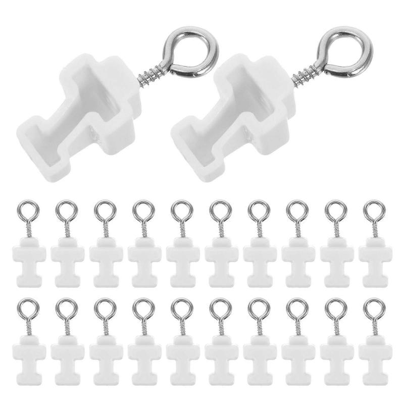 Curtain Track End Stops Beige Plastic Curtain Rail End Caps for Window 120Pcs