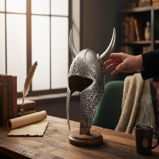 Horned Warrior Helmet Norse Style Costume Helm for Cosplay Festivals Home Decor