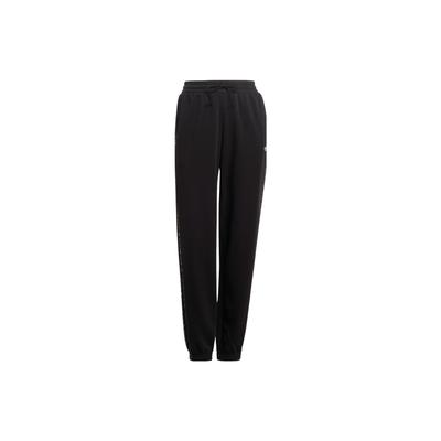 Pantaloni Sport Casual Culoare Solidă cu Logo Brand pe Lateral Femei Negri IJ8180