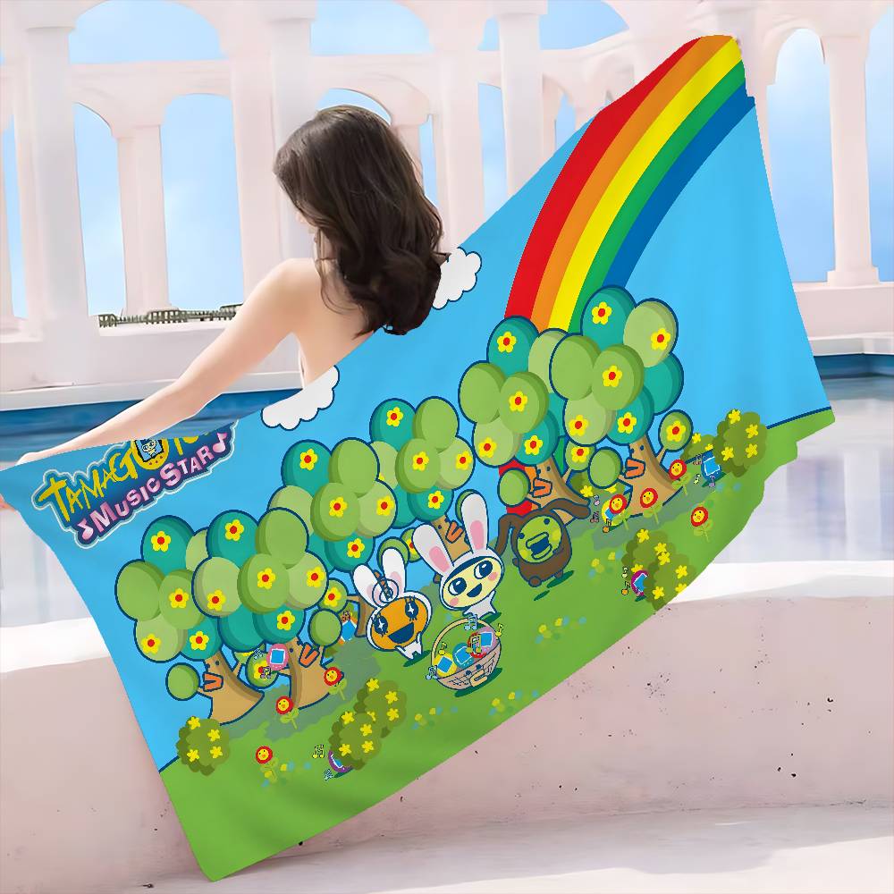 Classic T-Tamagotchi Cut Friend Game  Bath Towel Microfiber Soft Water Absorbing Breathable For Girl Kids Decorative Beach Towel